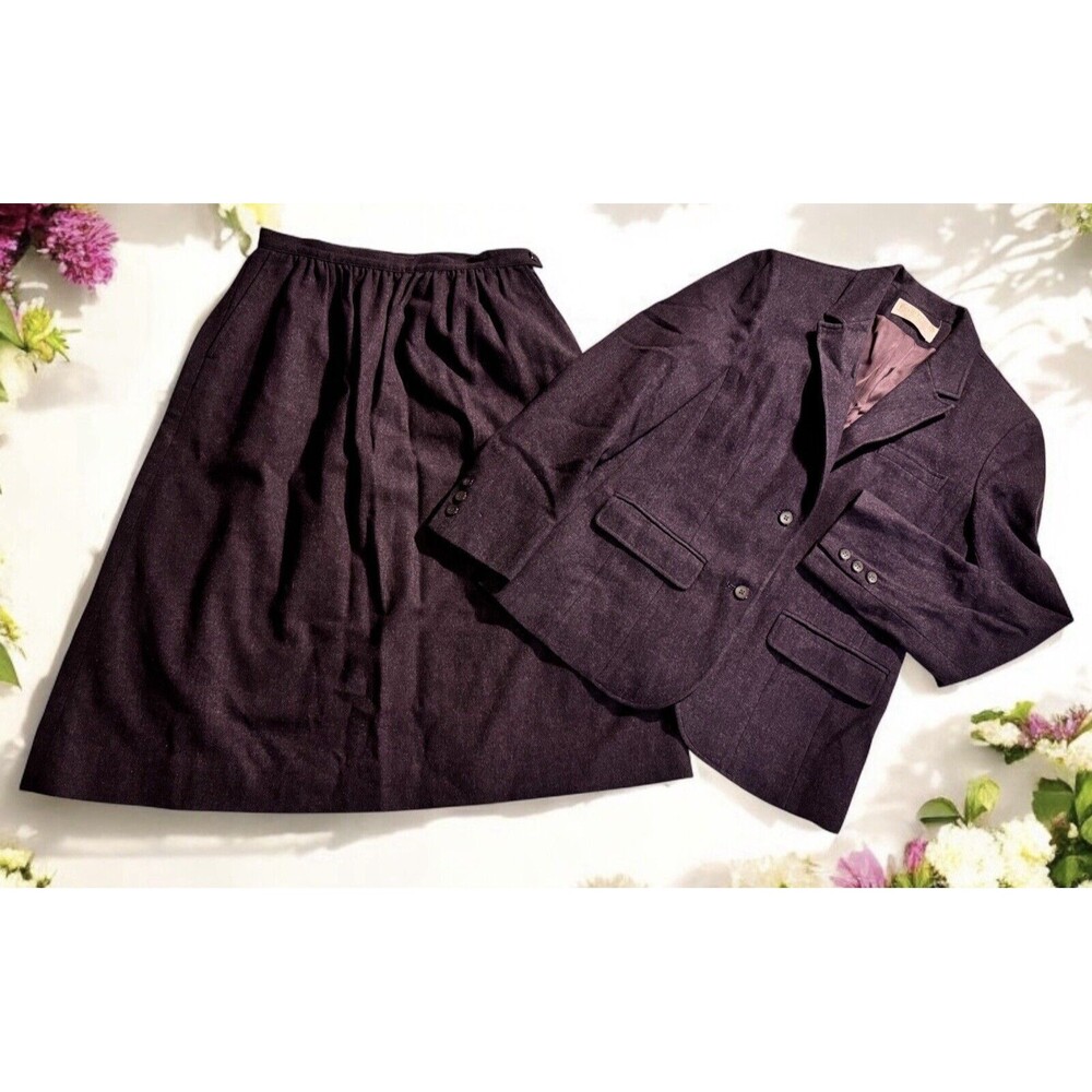 Vintage 100% Wool Pendleton Purple Skirt Suit